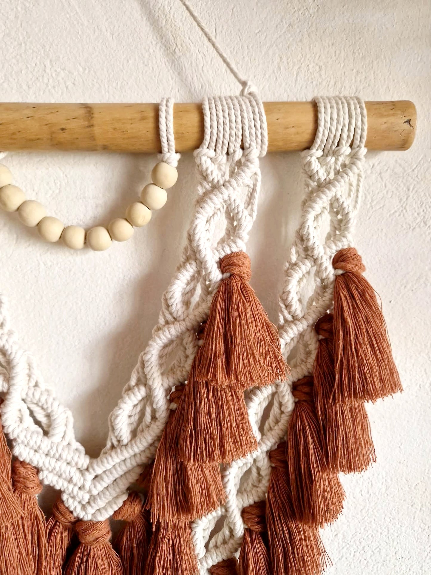 Macramé mural - Ecru et Caramel