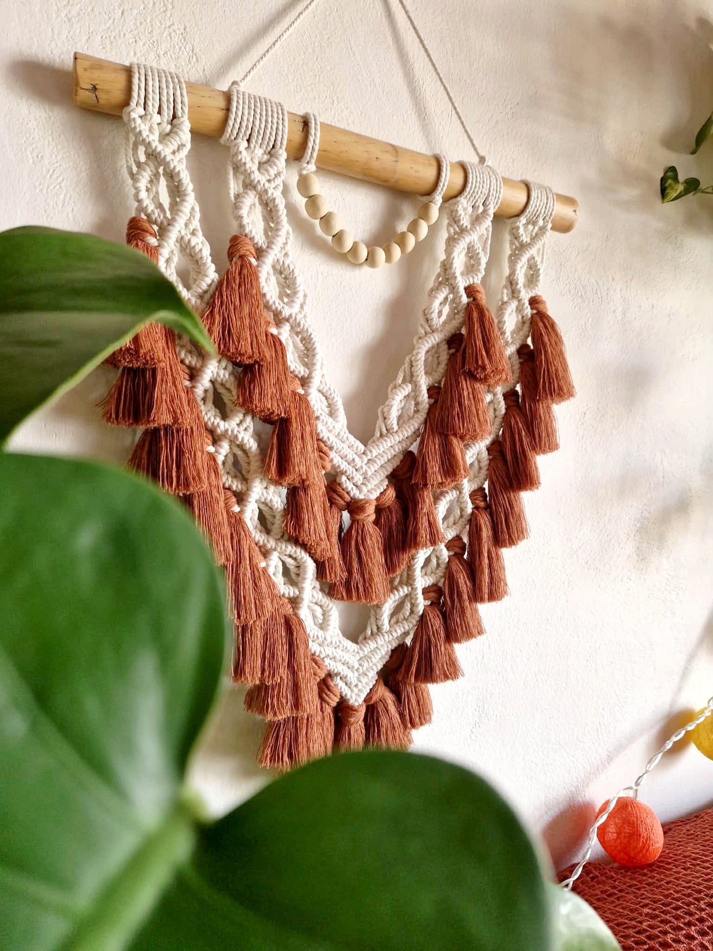 Macramé mural - Ecru et Caramel