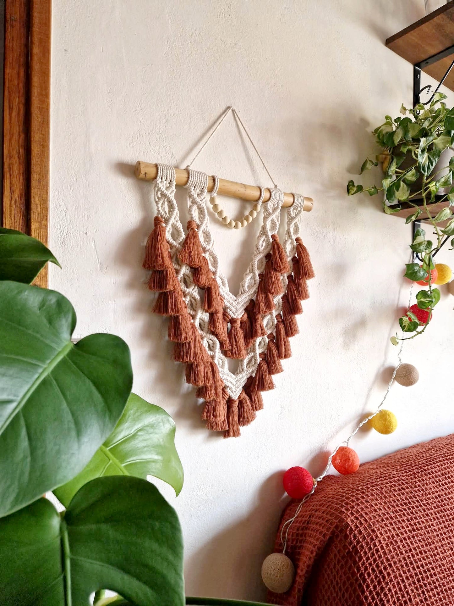 Macramé mural - Ecru et Caramel